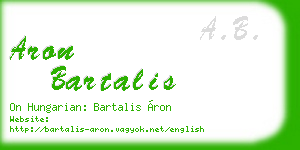 aron bartalis business card